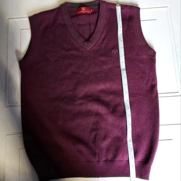 Giovanni Valentino Italy Mens Burgundy Vest Size Medium - Picture 10 of 13